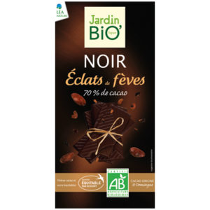 Черный шоколад с кусочками какао бобов JardinBio 100 g