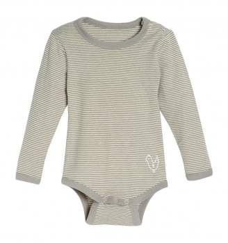 Living Crafts Taupe Striped Long-Sleeved Cotton Body
