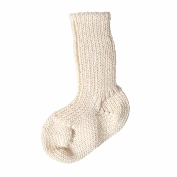 Living Crafts Babies' Virgin Wool White Socks