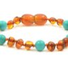 Amber and Turquoise Teething Anklet / Bracelet 14cm
