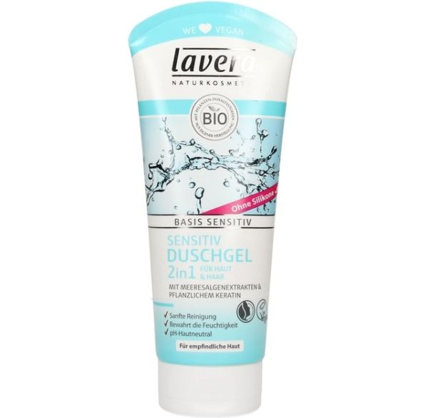 Гель/шампунь для мытья волос и тела Lavera Basis Sensitiv 200ml