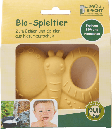 GrünSpecht Natural Rubber Teething Ring Butterfly