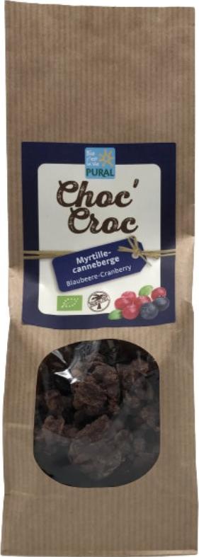 Choc Croc müsli ampsud mustika, jõhvika ja tumeda šokolaadiga 100g