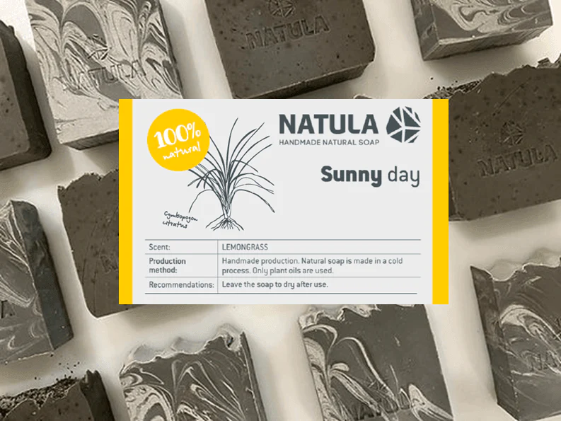 Очищающее мыло для лица и тела с камнем Опока и с лемонграссом 100g