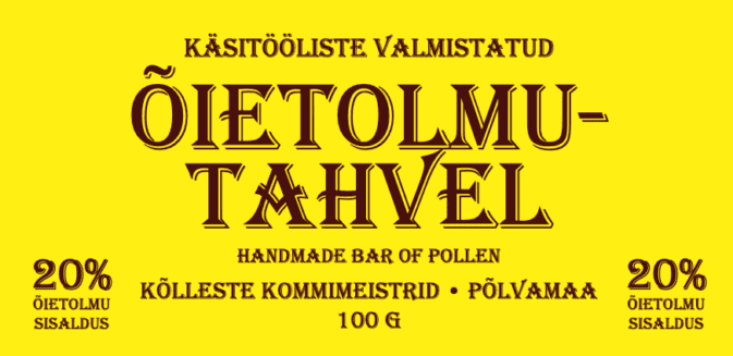 Õietolmu 20% šokolaad 100g