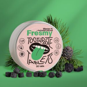 Fresmy hambapesutabletid siberi nulu ja aktiivsöega 30 tk